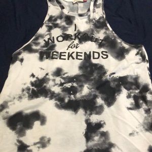 Tie-dye Cross Back Tank Top